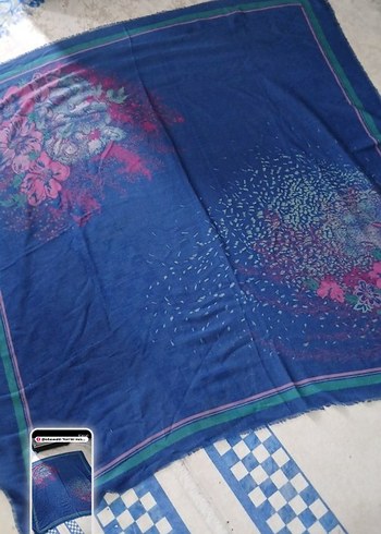 Koyu Mavi Bohem Kadın Şal - Görsel 2