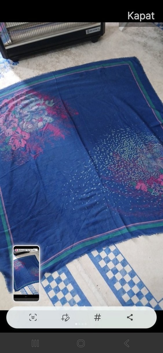 Koyu Mavi Bohem Kadın Şal - Görsel 2