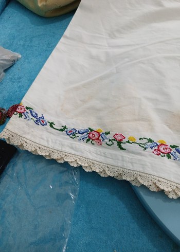 Nakışlı Beyaz sandık  Örtüsü - Görsel 2