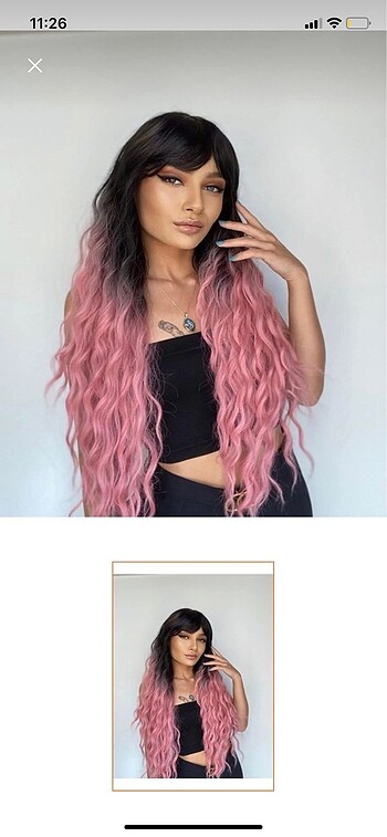 Pembe ombreli siyah peruk