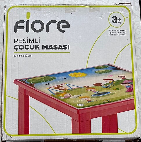 Fiore 50x50x40 Resimli çocuk masası