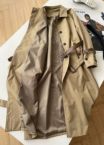 m Beden camel Renk Prada Trenchcoat