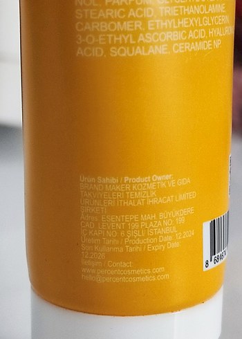 %20 Vitamin C Parlatıcı ve Gözenek Sıkılaştırıcı Krem - Görsel 2