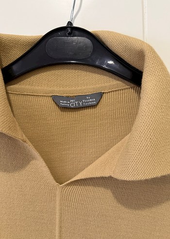 Bej Uzun Kollu Kadın Elbise - Görsel 3