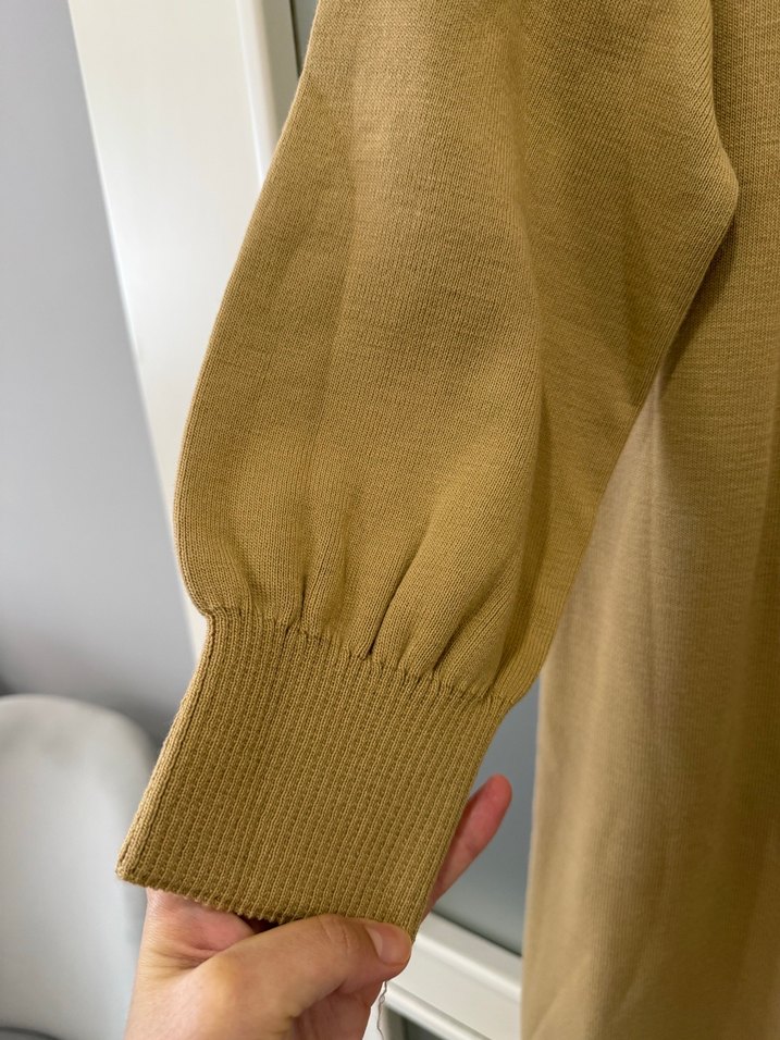 Bej Uzun Kollu Kadın Elbise - Görsel 2