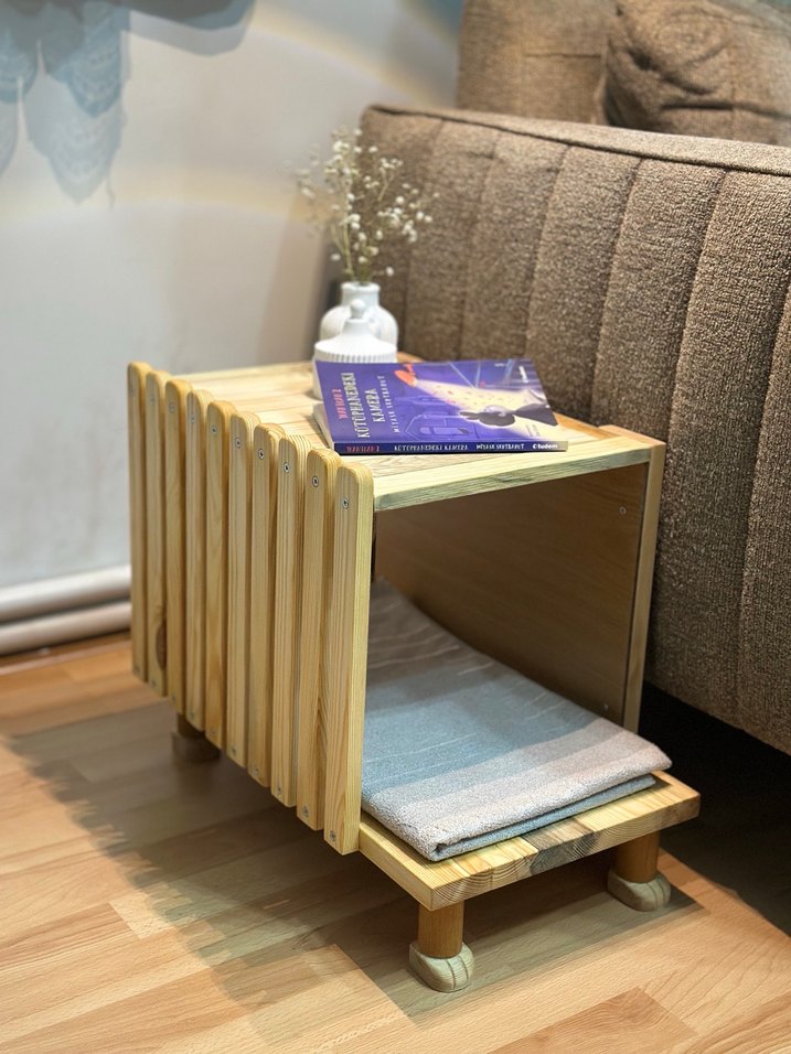 Ahşap Kedi Evi ve komodin. - Görsel 2