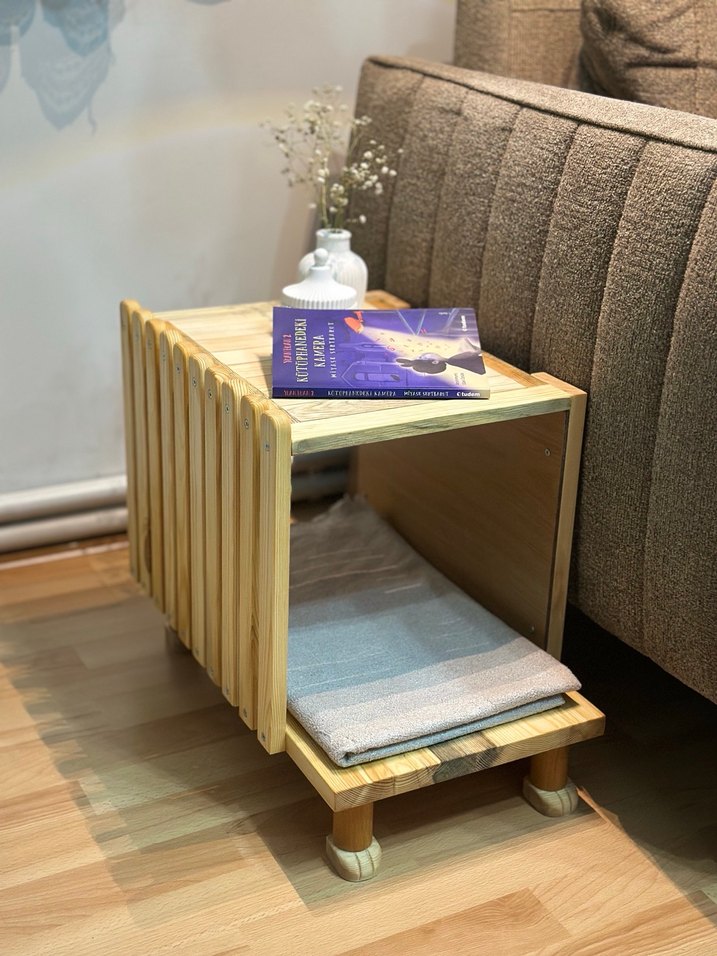 Ahşap Kedi Evi ve komodin. - Görsel 5