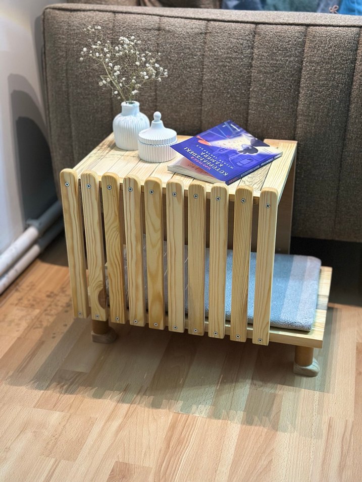 Ahşap Kedi Evi ve komodin. - Görsel 4