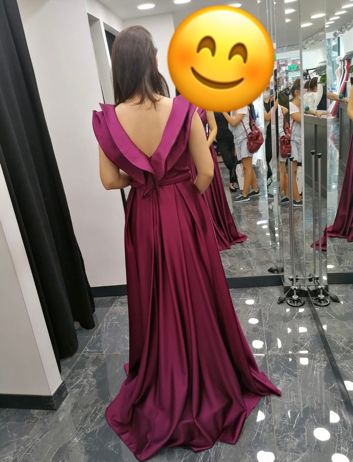 Abiye V yaka Uzun Elbise - Görsel 2