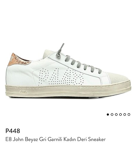 P448 E8 John Beyaz Gri Deri Sneaker