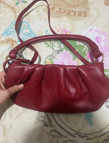  Beden bordo Renk Stradivarius kırmızı çanta
