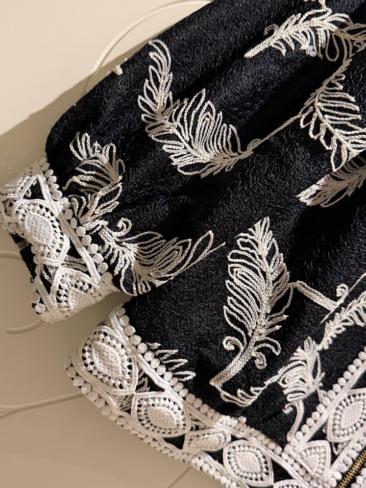Siyah Dantel Detaylı Bohem Kadın etekli takım - Görsel 3