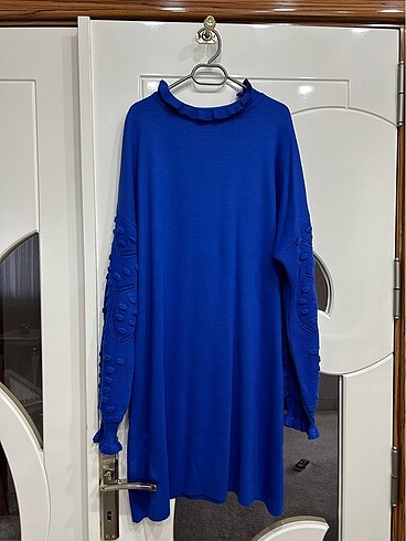 Triko saks rengi tunik