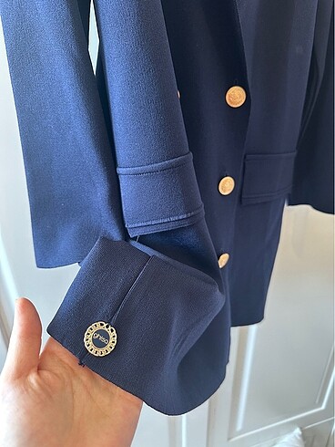 36 Beden Ghisa merserize blazer lacivert