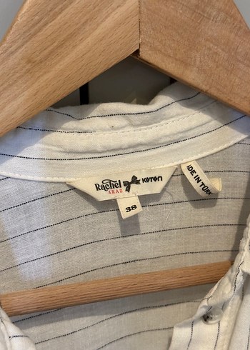 Uzun Kollu, Düğmeli, Salaş Keten Gömlek - Görsel 4