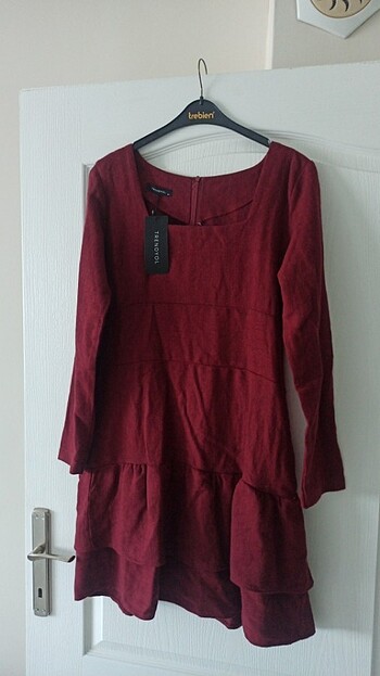 40 Beden Bordo elbise