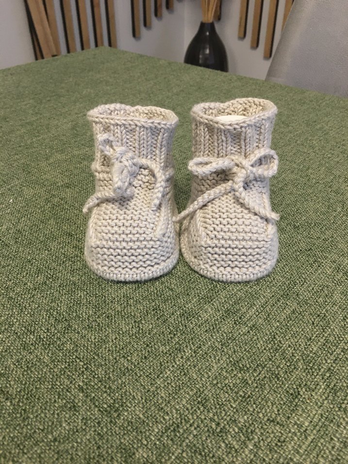 Bebekler için Bej Örgü Bot - Görsel 5