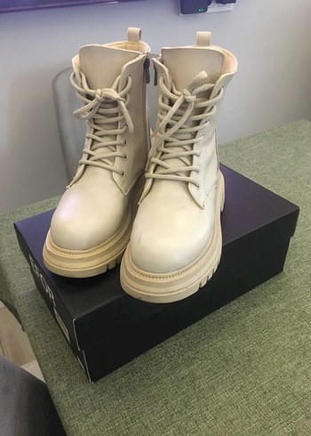 Krem Platform Topuklu Kadın Bot - Görsel 2