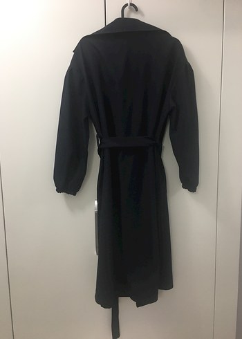 Lacivert Midi Kadın Trençkot, Salaş Kesim - Görsel 2