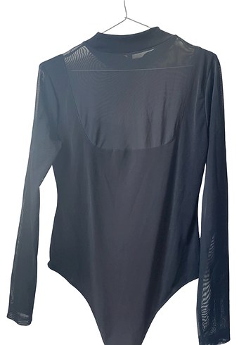 Uzun Kollu Siyah Yüksek Yaka Bodysuit - Görsel 2