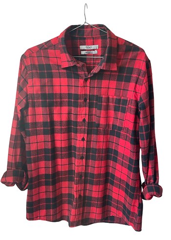 Kırmızı Kareli Düğmeli Gömlek - Görsel 2