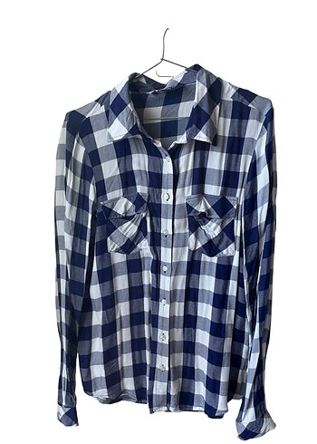 Düğmeli Uzun Kollu Ekose Gömlek - Görsel 2