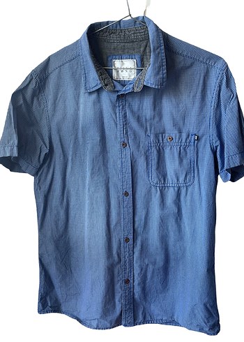 Erkek Mavi Kısa Kollu Denim Gömlek - Görsel 2