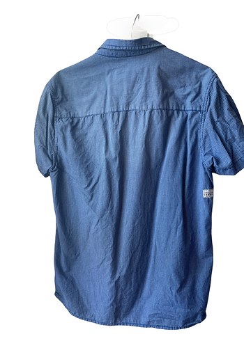 Erkek Mavi Kısa Kollu Denim Gömlek - Görsel 3