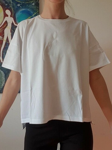 s Beden Düz Beyaz T-shirt