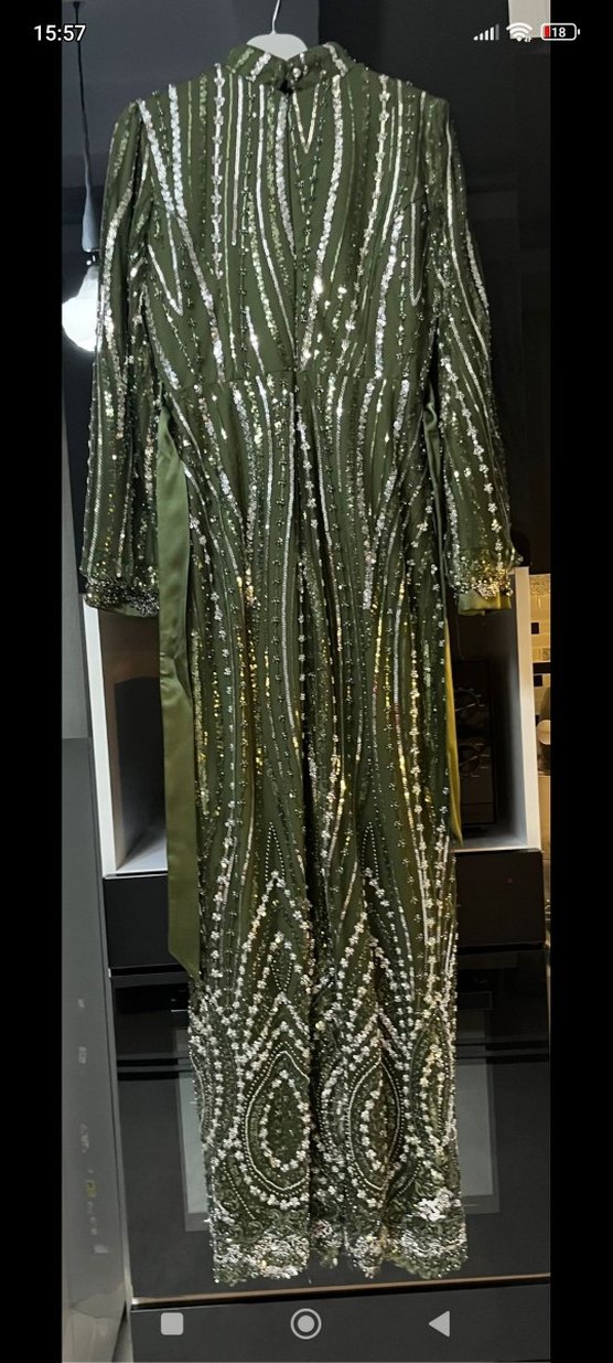 Bohem Tarzı Yılan Desenli Uzun Triko Elbise - Görsel 3