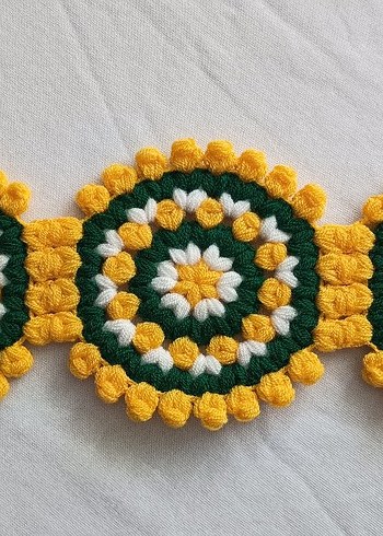 Sarı ve Yeşil El Örgüsü Çeyizlik lif Seti - Görsel 3