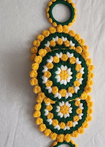 Sarı ve Yeşil El Örgüsü Çeyizlik lif Seti - Görsel 4