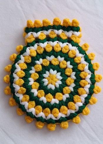 Sarı ve Yeşil El Örgüsü Çeyizlik lif Seti - Görsel 5