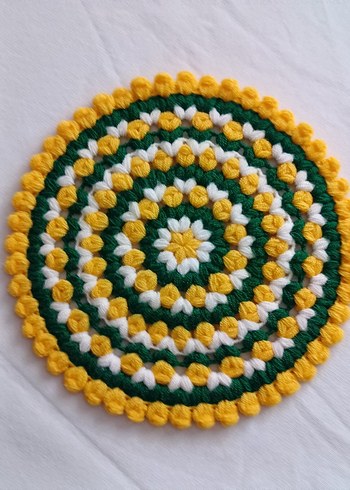 Sarı ve Yeşil El Örgüsü Çeyizlik lif Seti - Görsel 2