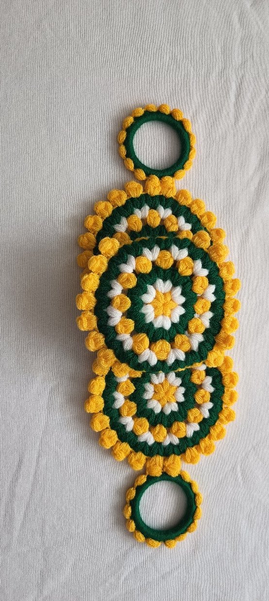 Sarı ve Yeşil El Örgüsü Çeyizlik lif Seti - Görsel 4