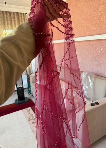 Alfabeta Kına duvağı bordo renk