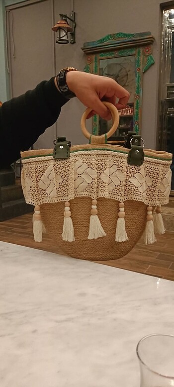 Beden El yapımı hasır çanta