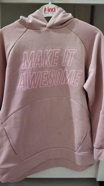 11-12 Yaş Beden Pembe sweatshirt 