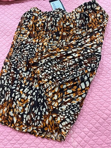34 Beden Leopar mini etek tül