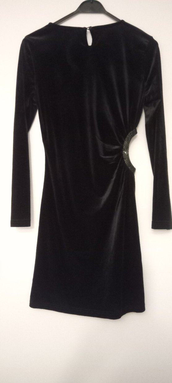 Uzun Kollu Siyah Gotik Kadın Elbise - Görsel 2