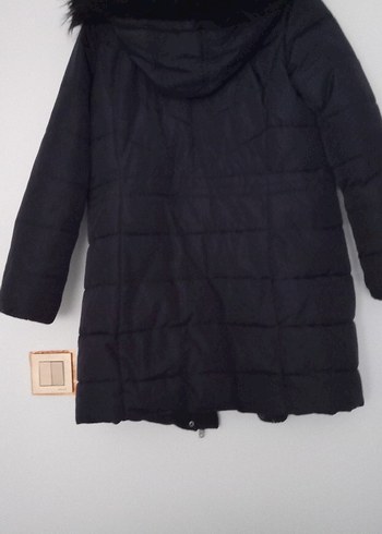 Lacivert Kürklü Uzun Kadın Mont - Görsel 3