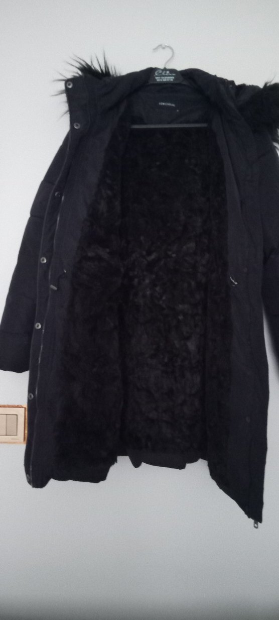 Lacivert Kürklü Uzun Kadın Mont - Görsel 2