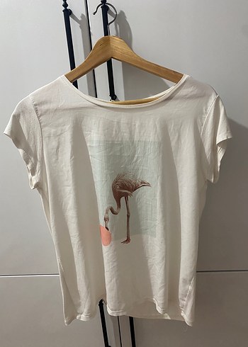 Baskılı Beyaz Kadın Tişört