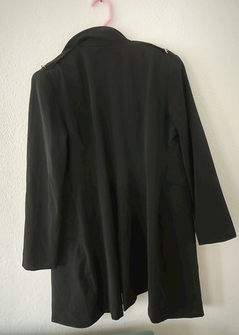 Siyah Midi Kadın Sokak Stili Kaban - Görsel 3