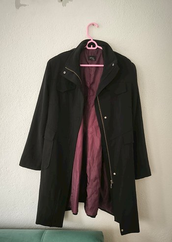 Siyah Midi Kadın Sokak Stili Kaban - Görsel 6