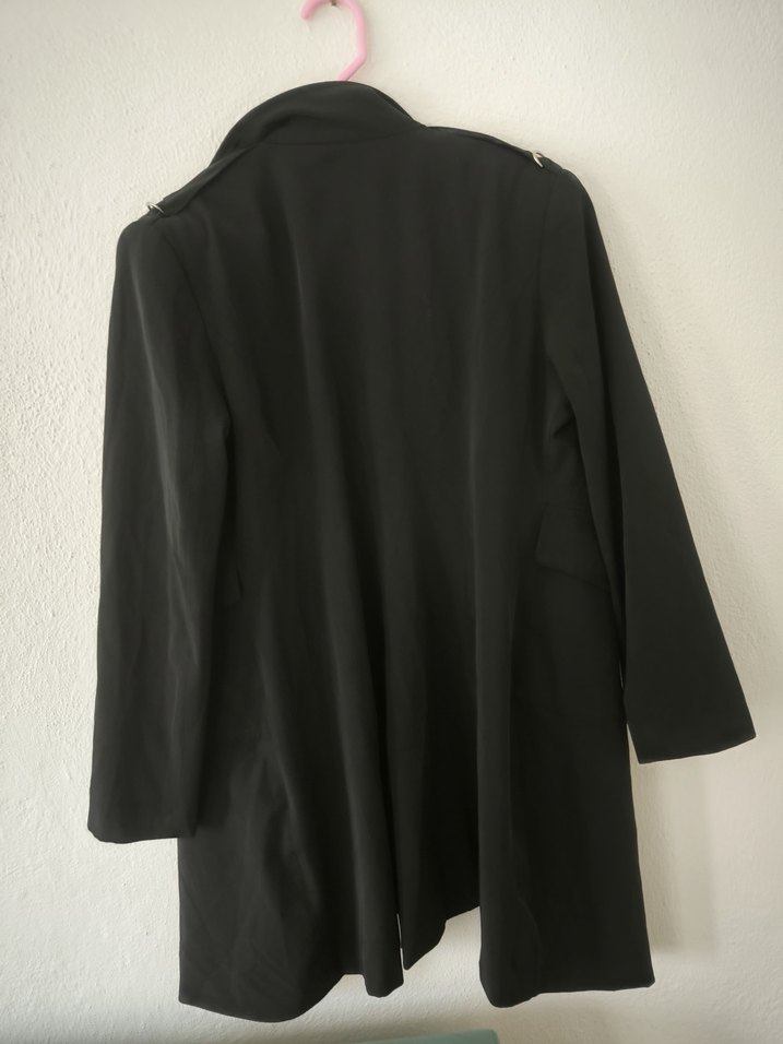 Siyah Midi Kadın Sokak Stili Kaban - Görsel 3