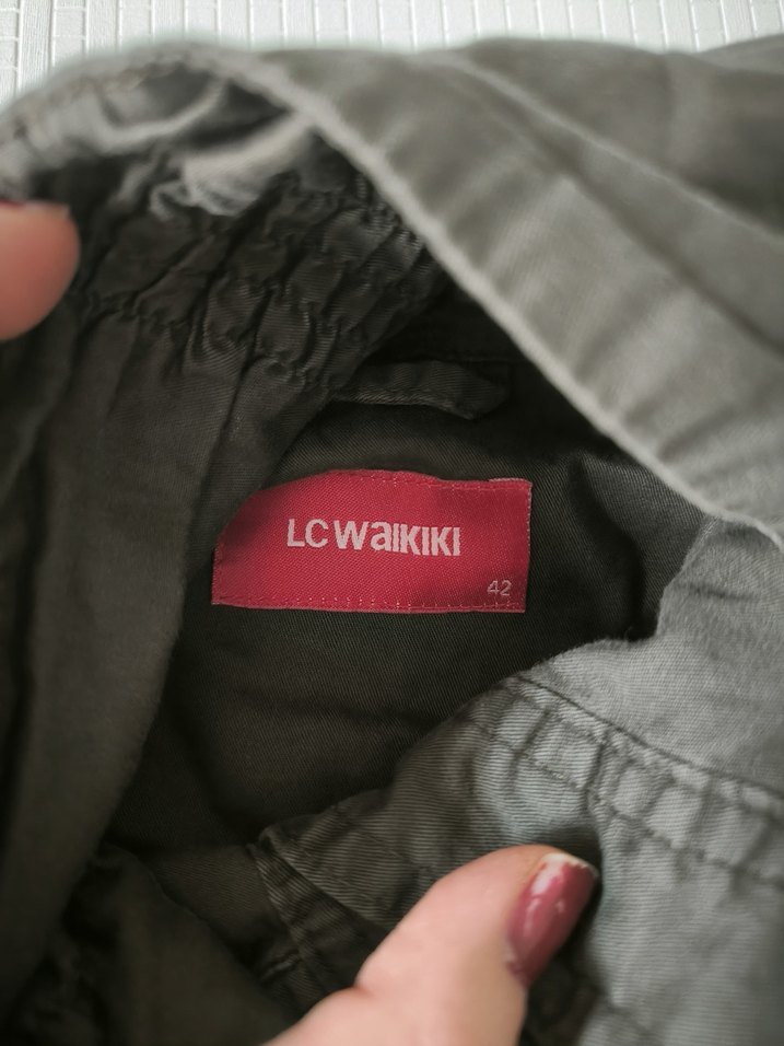 Düğmeli Gri Kadın Keten Ceket - Görsel 2