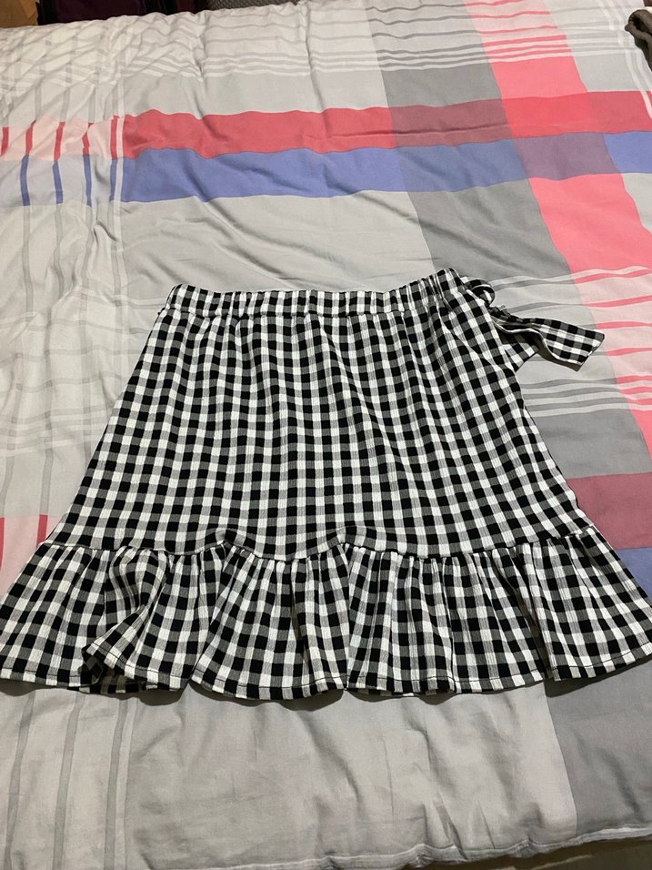 Kadın Çok Renkli Kareli Midi Etek - Görsel 2