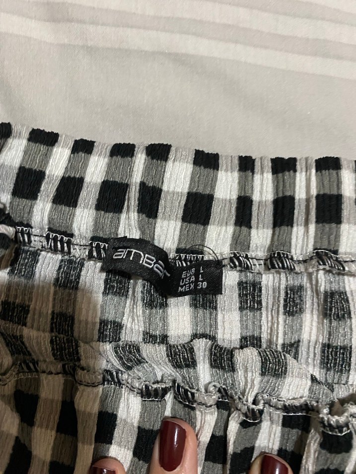 Kadın Çok Renkli Kareli Midi Etek - Görsel 3