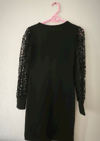 Dantelli Siyah Midi Gotik Elbise - Görsel 8